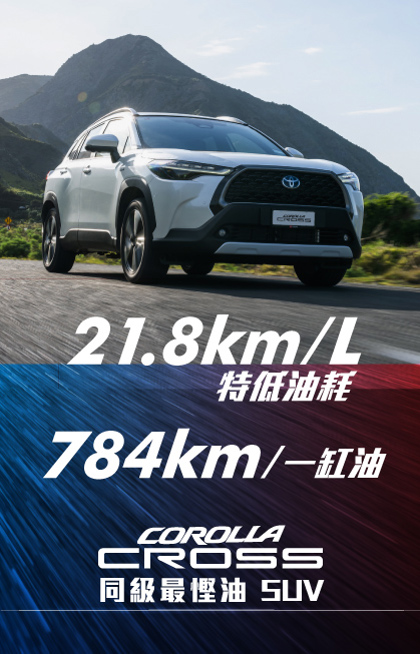 同級最慳油 SUV COROLLA CROSS｜無須充電 迅即起行