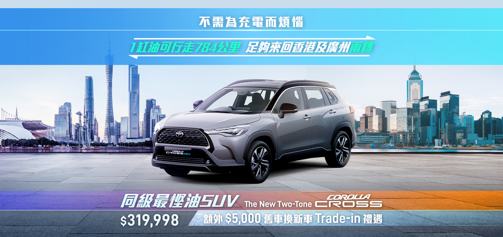 全新 TWO-TONE COROLLA CROSS 混能版｜同級最慳油 SUV⛽️港車北上家庭首選